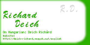 richard deich business card